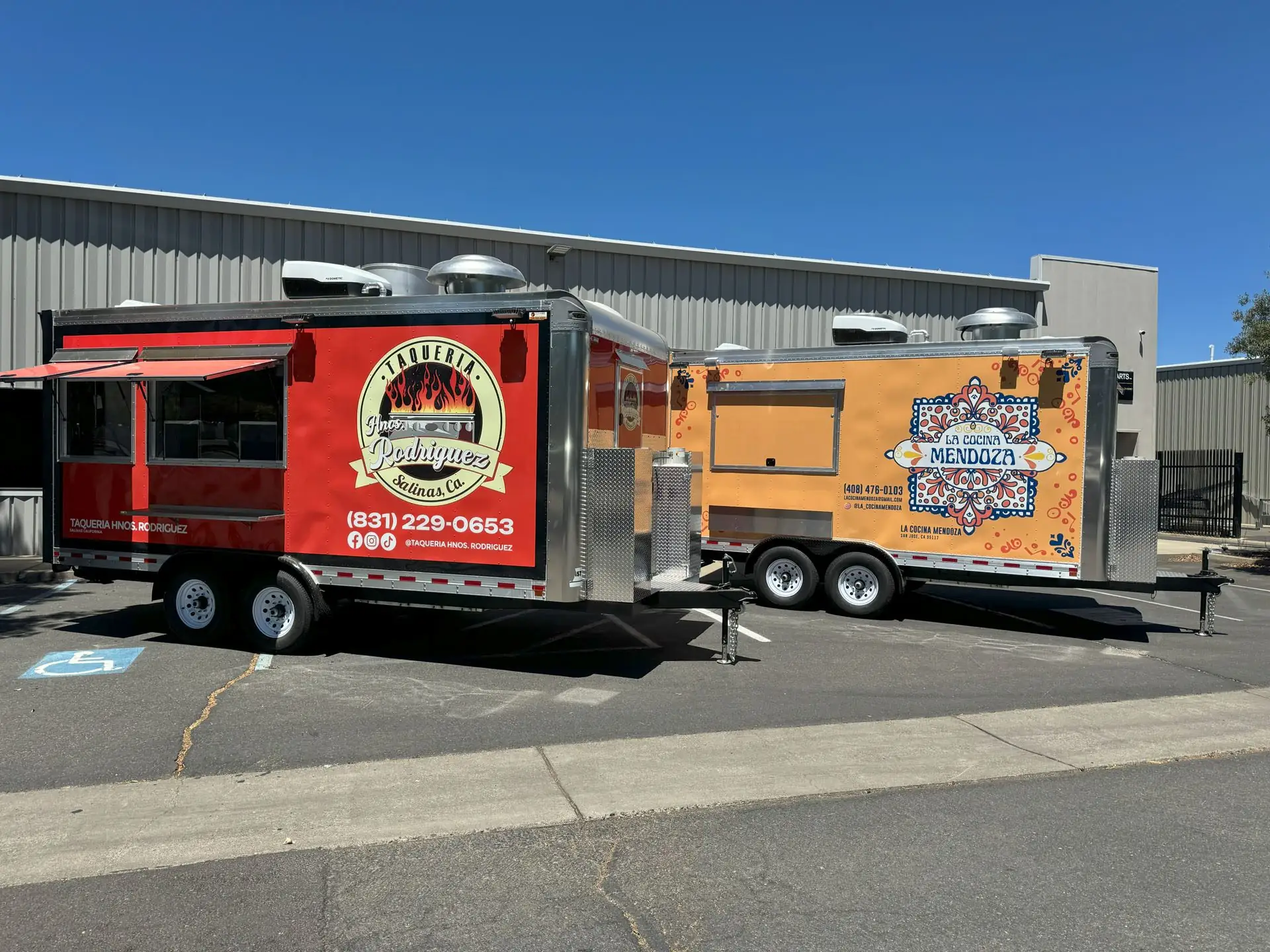 Custom food trailers built by Golden State Trailers