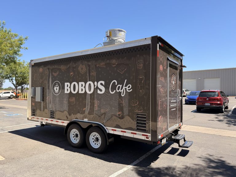 Bobo’s Cafe coffee trailer branded exterior in Somers New York