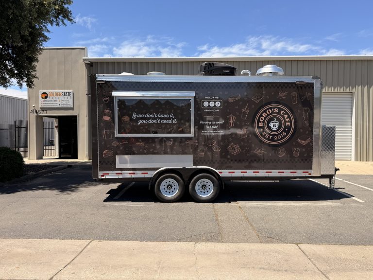 Bobo’s Cafe 18-ft custom coffee trailer side profile