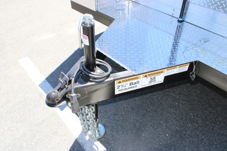 Trailer hitch and tongue jack on Bobo’s Cafe coffee trailer