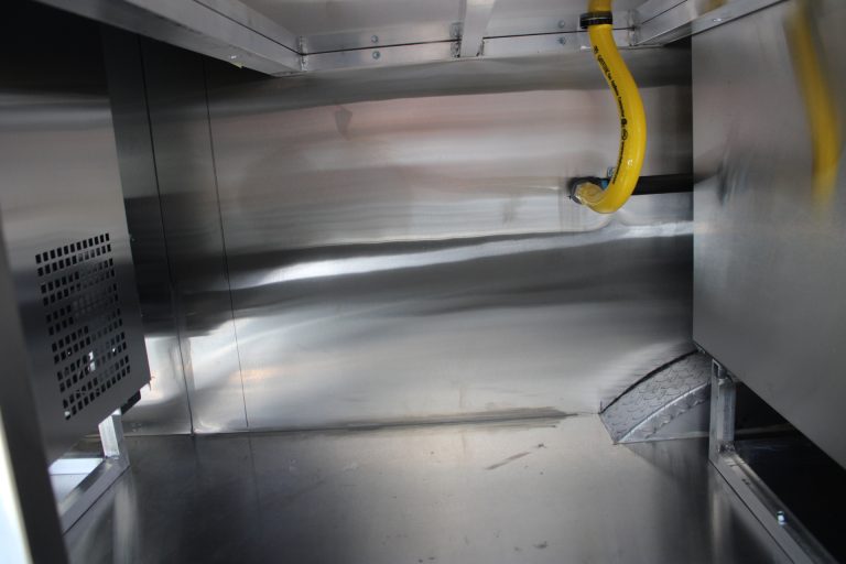 Propane connection inside Bobo’s Cafe coffee trailer
