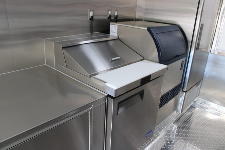 Atosa undercounter ice maker in Bobo’s Cafe coffee trailer
