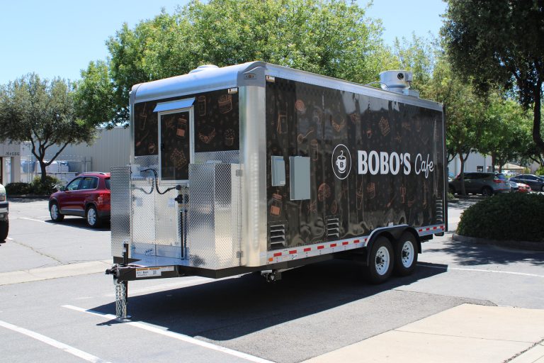 Opposite side of Bobo’s Cafe custom coffee trailer