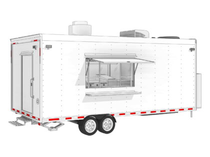 Base 8’x20’ Enclosed Kitchen Trailer (24.5’ bumper to bumper)