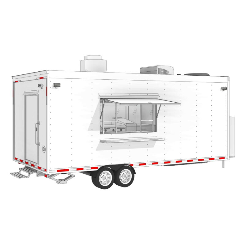 Base 8’x16’ Enclosed Kitchen Trailer (20.5’ bumper to bumper)