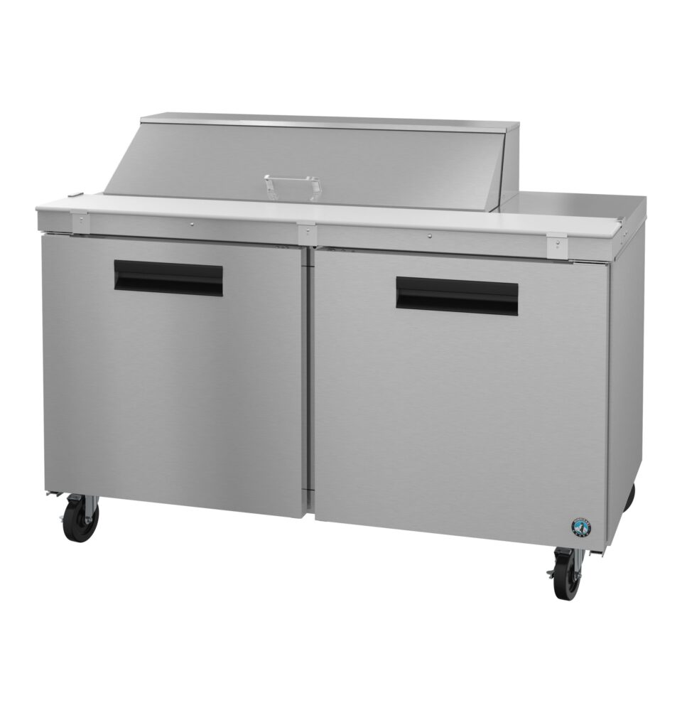 Freezer SR60B-12, Refrigerator, Two Section Sandwich Prep Table, Stainless Doors (14.8 cu ft)