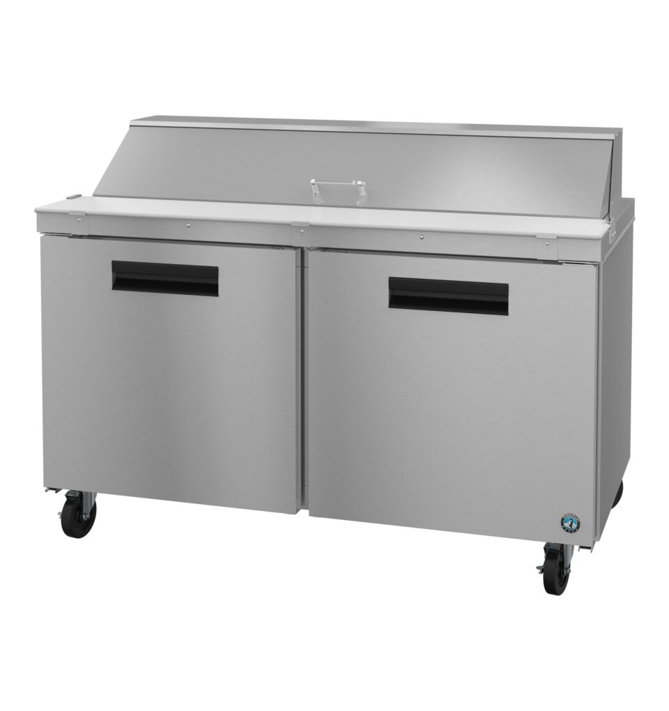 Freezer SR60B-16, Refrigerator, Two Section Sandwich Prep Table, Stainless Doors (14.8 cu ft)