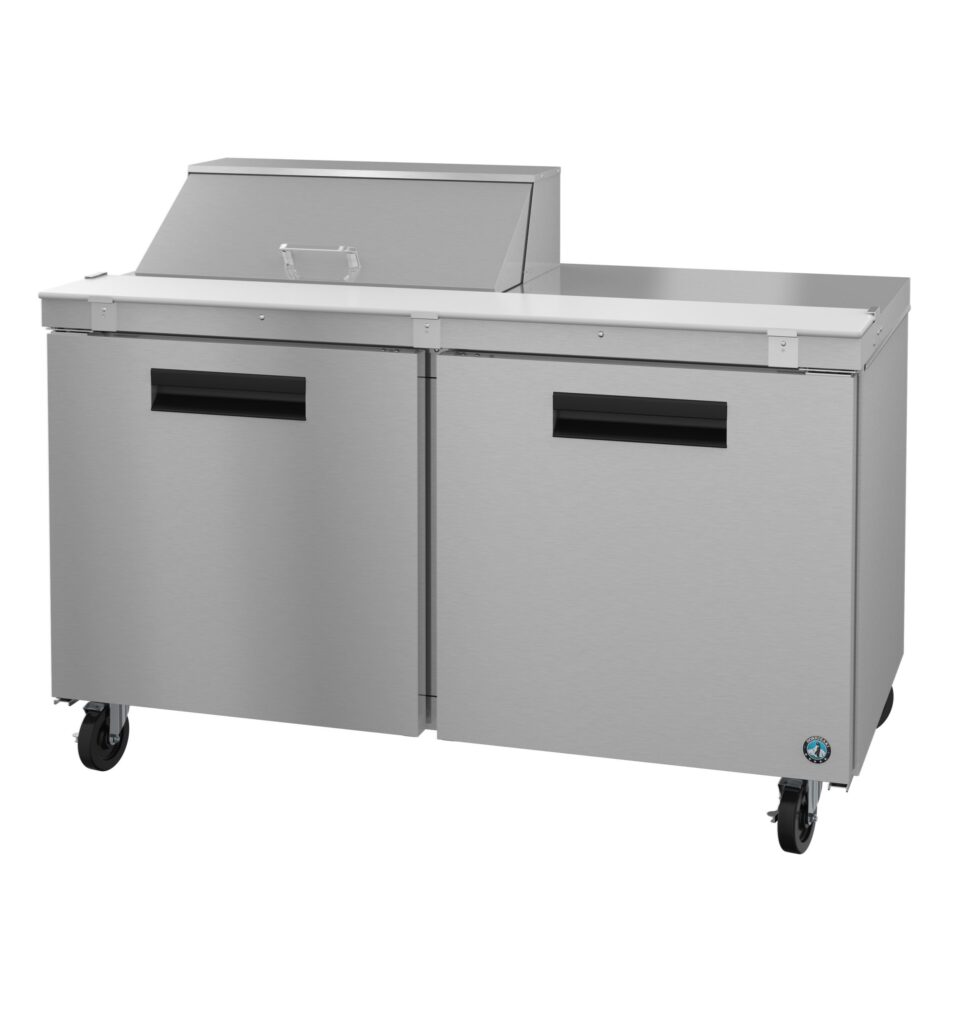 Freezer SR60B-8, Refrigerator, Two Section Sandwich Prep Table, Stainless Doors (14.8 cu ft)