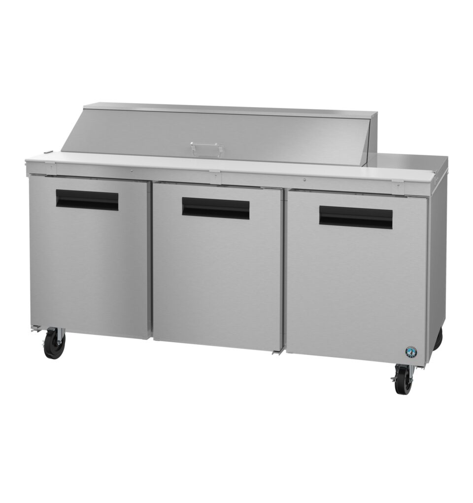 Freezer SR72B-16, Refrigerator, Three Section Sandwich Prep Table, Stainless Doors (18 cu ft)
