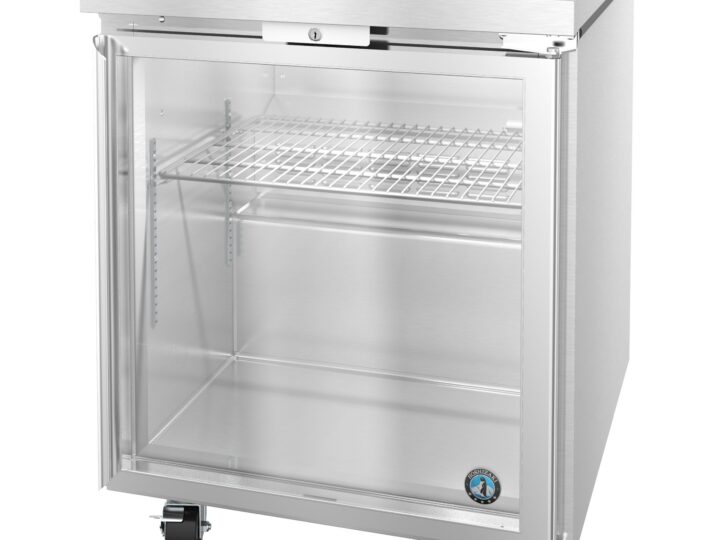 Freezer UR27B-GLP01, Refrigerator, Single Section Undercounter, Full Glass Door (6.21 cu ft)