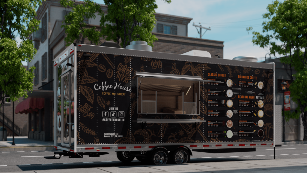 Coffee Food Trailer Final Wrap California