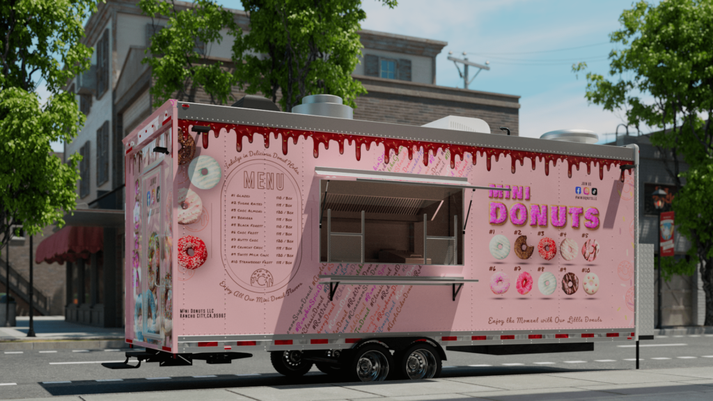 Donuts Food Trailer Final Wrap California
