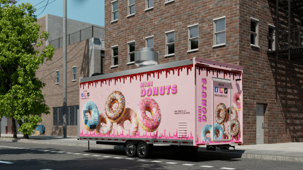 Donuts Food Trailer Final Wrap Mockup