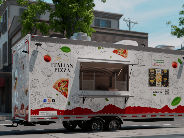 Pizza Food Trailer Final Wrap California