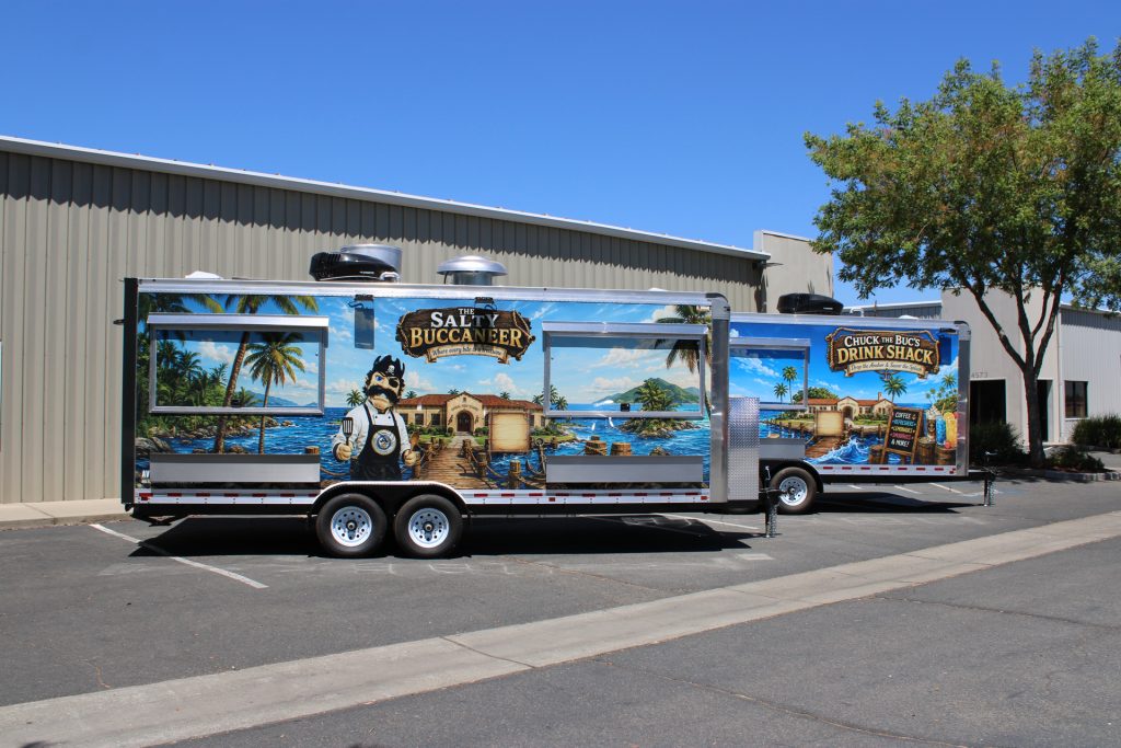 Custom 22-ft school food trailer exterior in Avenal California
