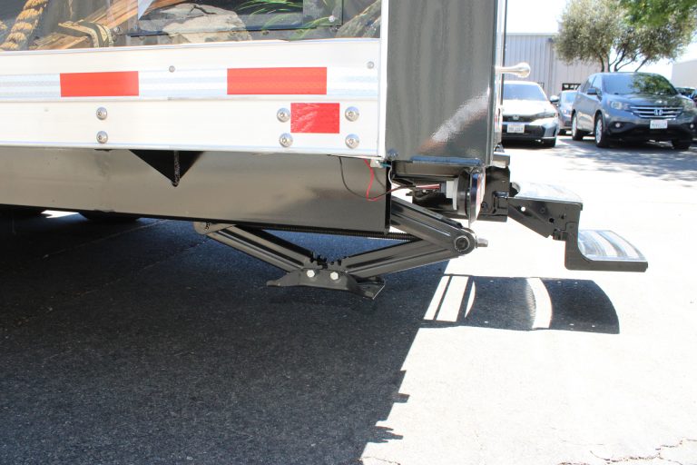 Trailer tongue and front chassis hardware on 22-ft school food trailer