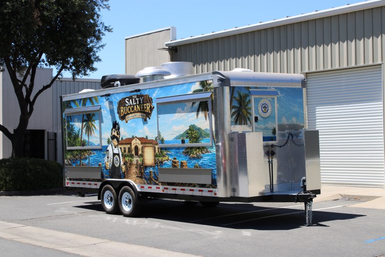 Opposite-side exterior view of The Salty Buccaneer school food trailer