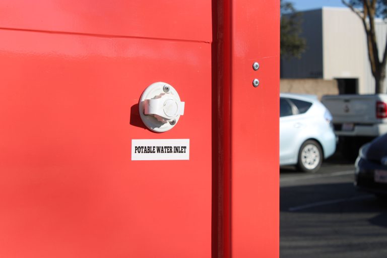 Fresh water connection on Cougar’s Grill school food trailer