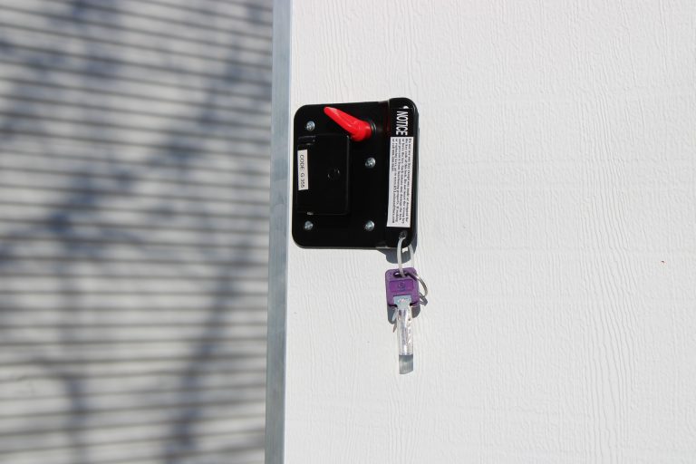 Electrical power inlet on Cougar’s Grill school food trailer