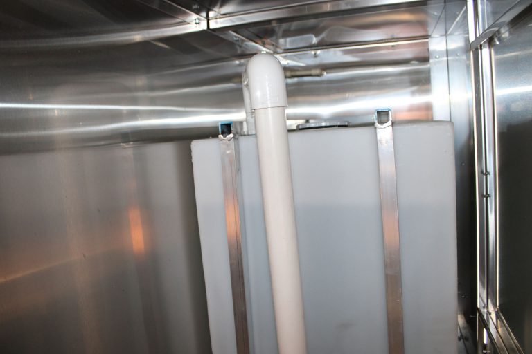 Commercial plumbing lines in Cougar’s Grill school food trailer
