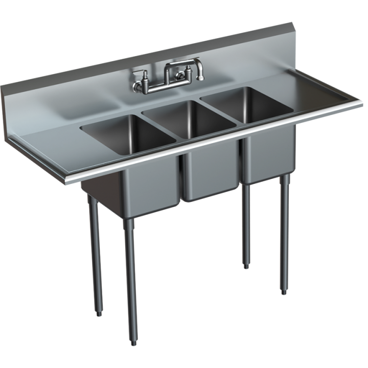 54″ Three-Compartment Sink