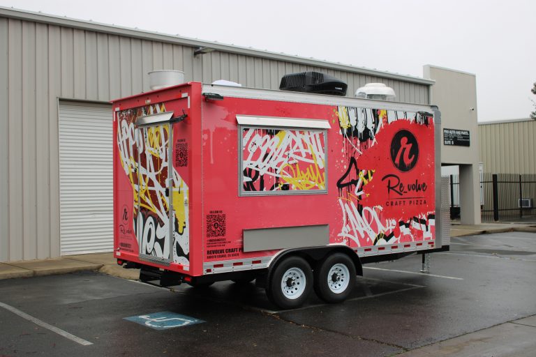 Revolve Craft Pizza 16 ft pizza food trailer street side view