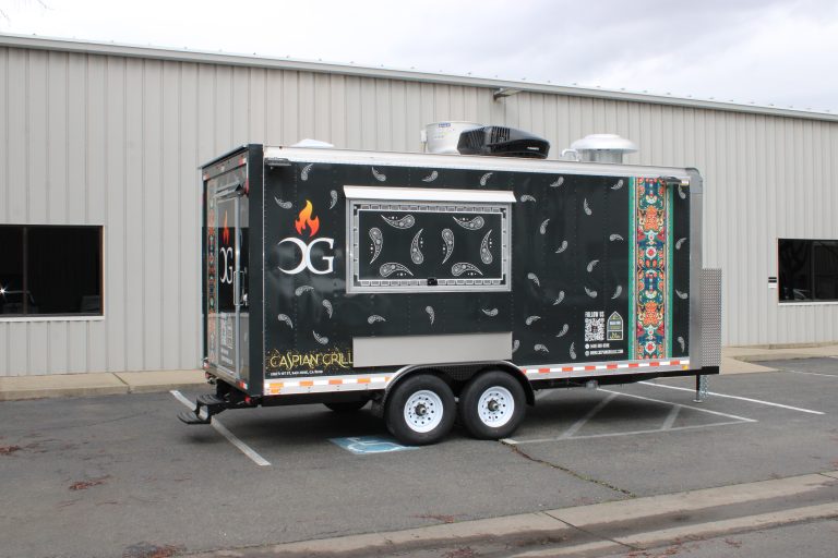 Opposite side of BBQ Food Trailer in San Jose CA with closed service window
