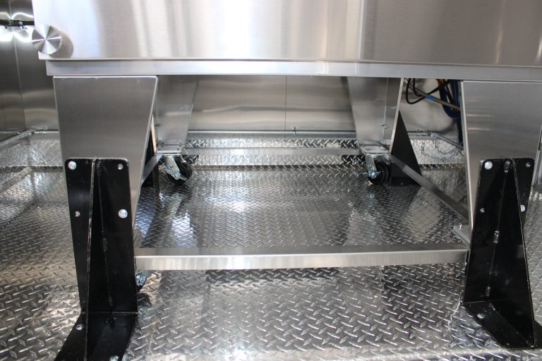 conveyor pizza oven cooking line inside custom pizza food trailer
