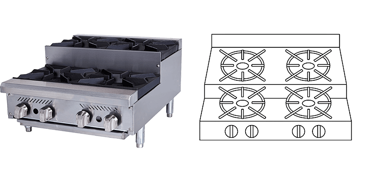 24" Step Up Gas Hot Plate