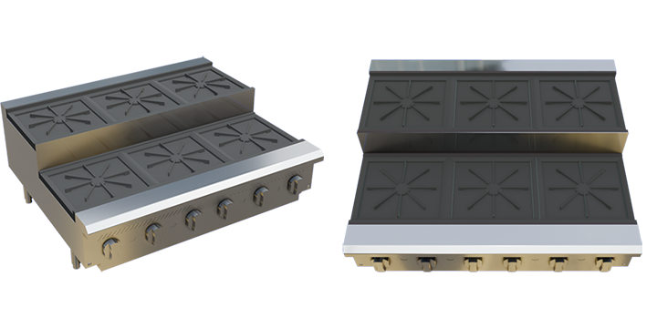 36" Step Up Gas Hot Plate