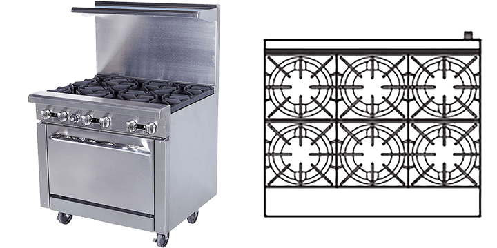 36" Gas Restaurant Range