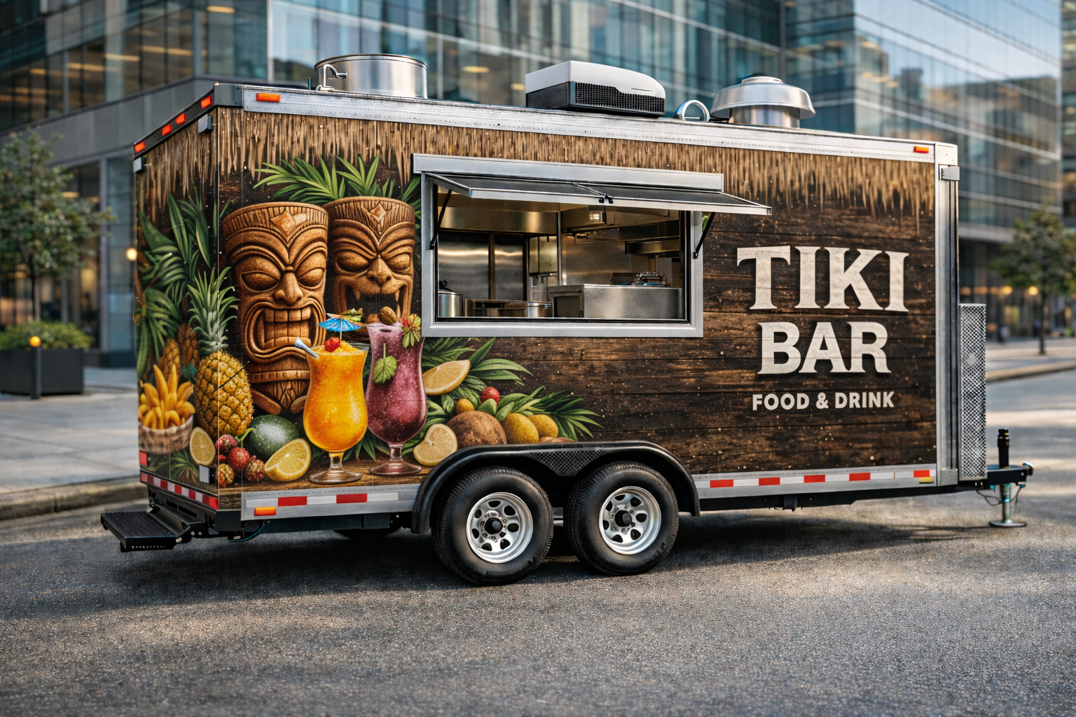 What kind of food is served at a Tiki Bar Trailer? - image-6