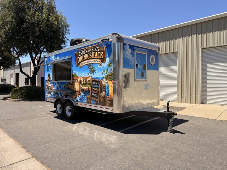 Avenal High School mobile food service trailer with custom exterior graphics