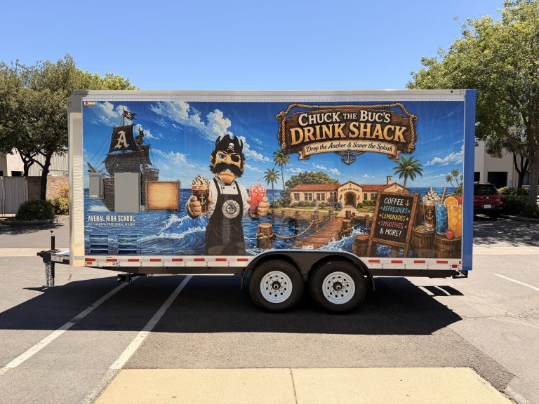 Avenal High School school food trailer side exterior with custom branded wrap