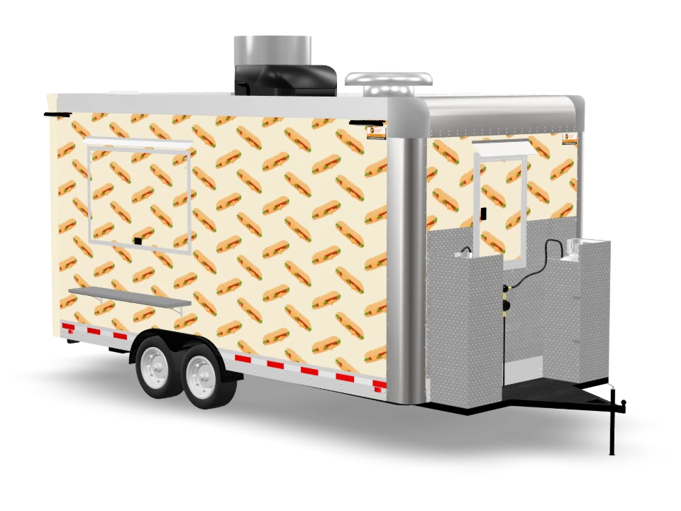 Banh Mi Food Trailer with custom wrap, 16 ft, Golden State Trailers