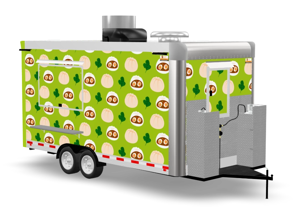 Bao Bun Food Trailer with custom wrap, 16 ft, Golden State Trailers