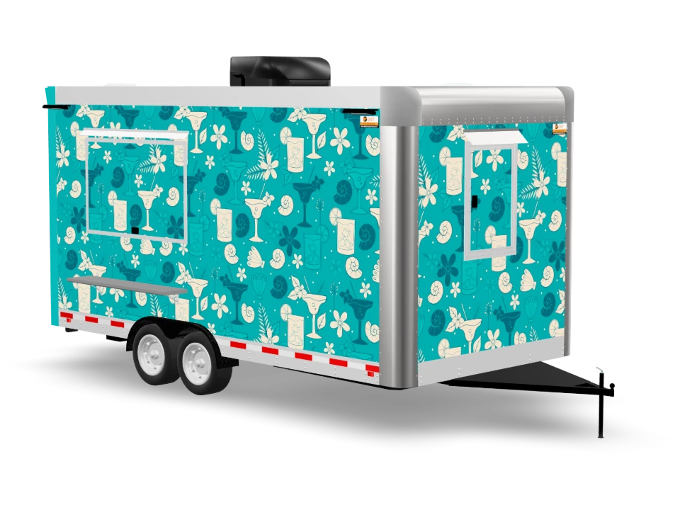 Beverages Bars with custom wrap, 16 ft, Golden State Trailers