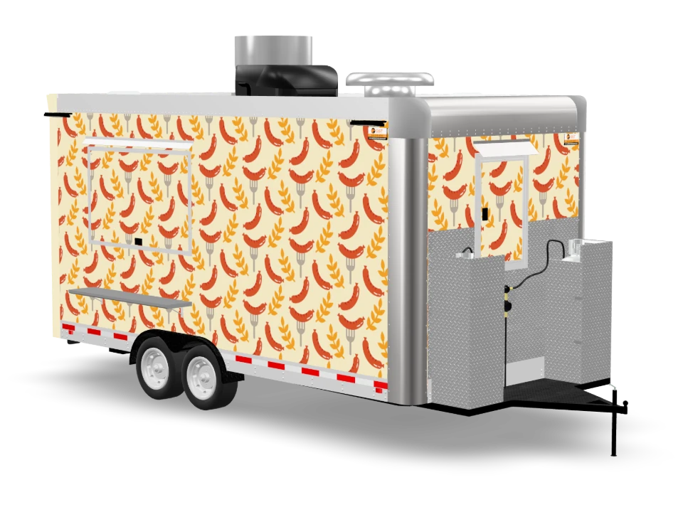 Bratwurst Food Trailer with custom wrap, 16 ft, Golden State Trailers