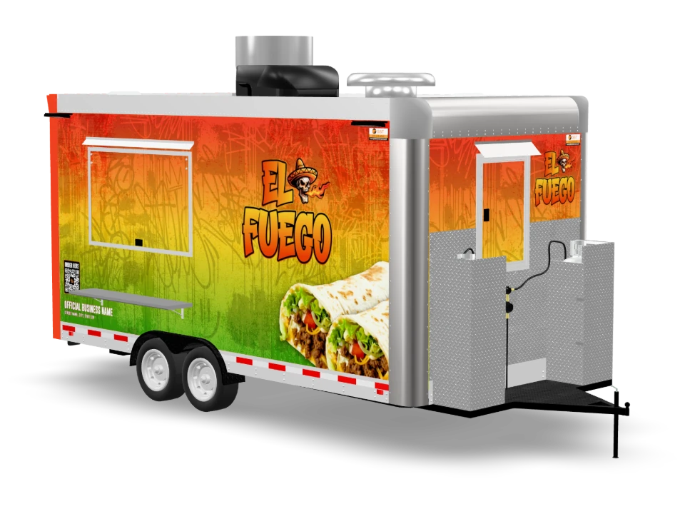 Burrito Food Trailer with custom wrap, 16 ft, Golden State Trailers