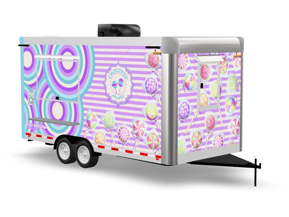 Cake Pop Food Trailer with custom wrap, 16 ft, Golden State Trailers