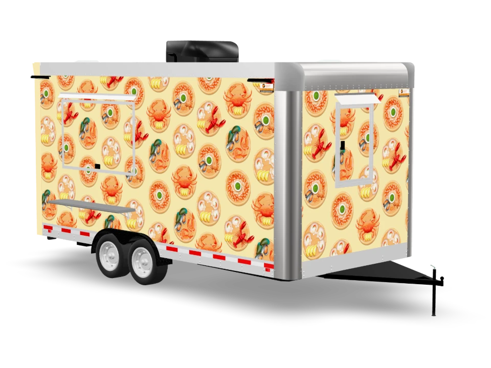 Ceviche Food Trailer with custom wrap, 16 ft, Golden State Trailers