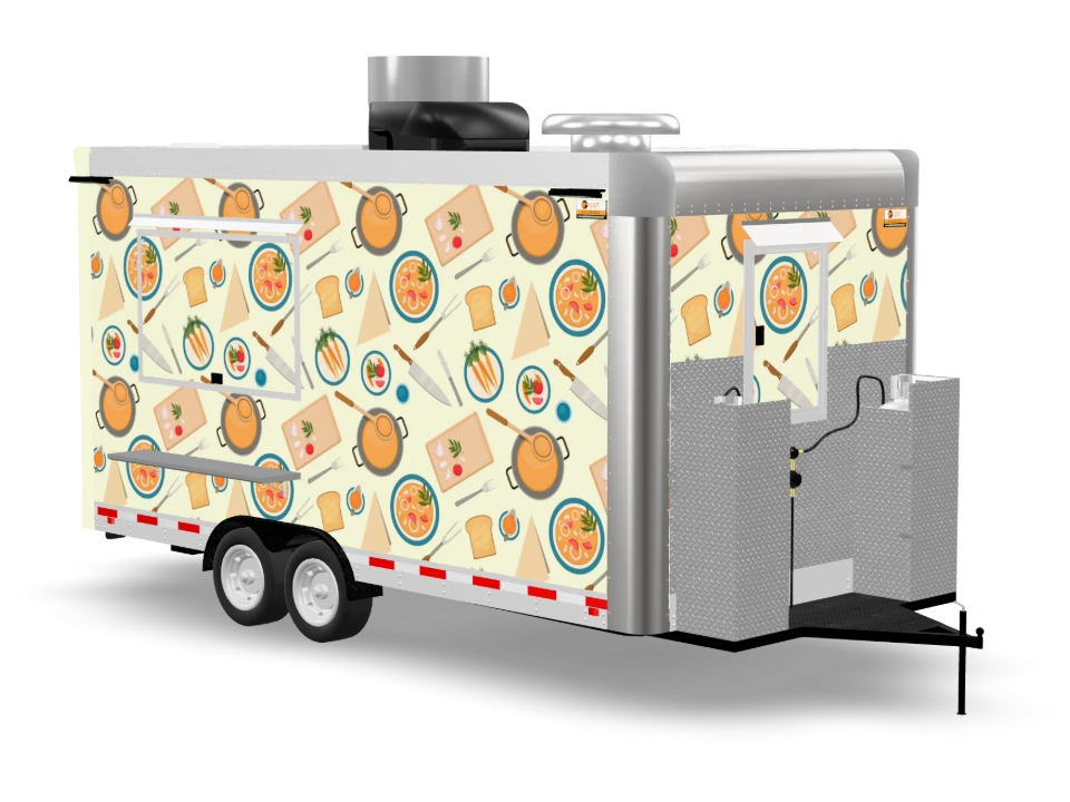 Clam Chowder Food Trailer with custom wrap, 16 ft, Golden State Trailers