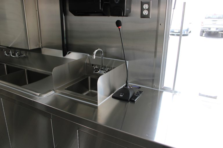 Coffee food trailer hand sink station.