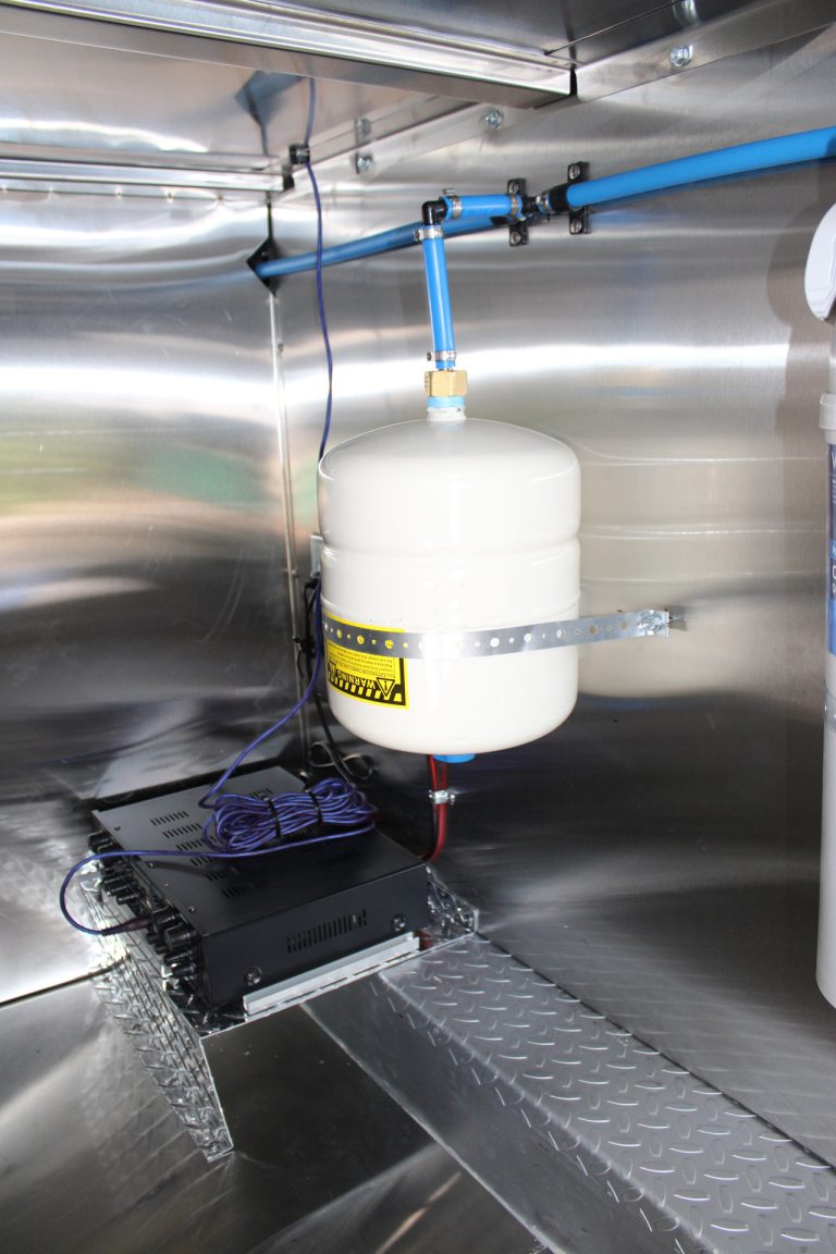 Coffee food trailer water filtration system.