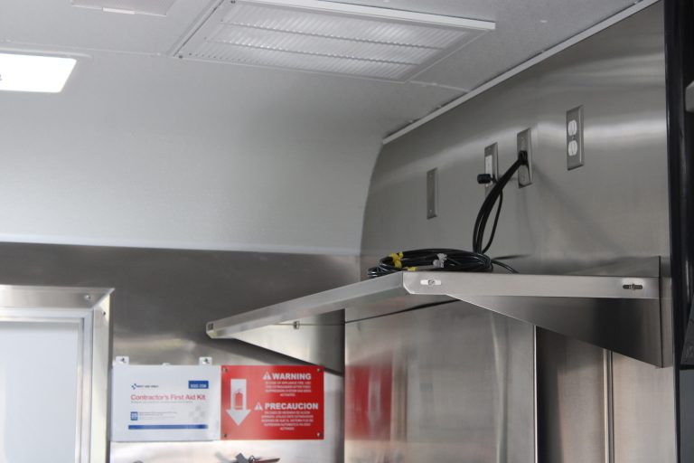 Custom coffee food trailer fire safety equipment.