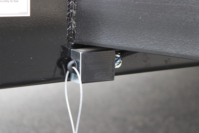 Coffee food trailer underbody utility connection.