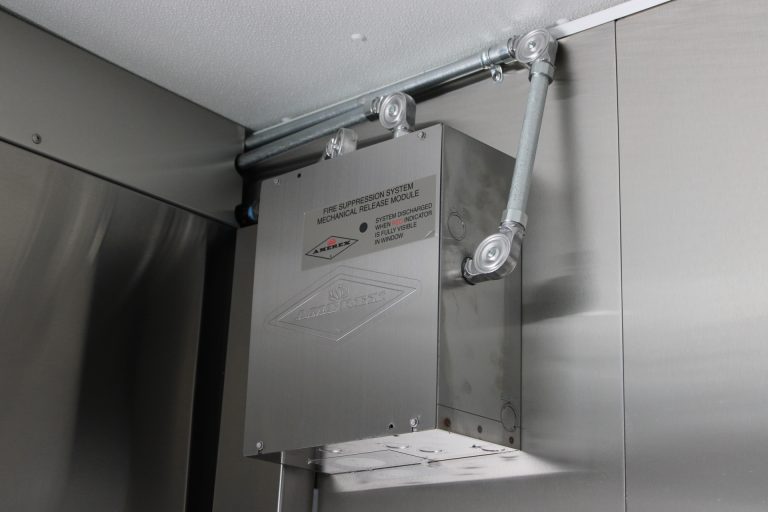 Coffee food trailer stainless steel wall shelf.