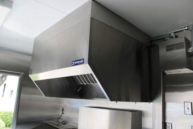Coffee food trailer commercial kitchen hood.
