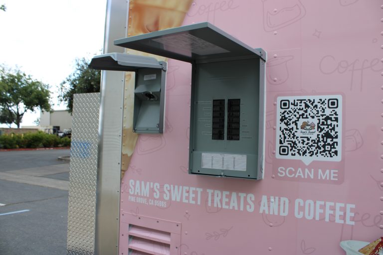 Coffee food trailer customer-facing exterior.