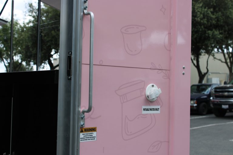 Utility access point on the coffee and dessert trailer.